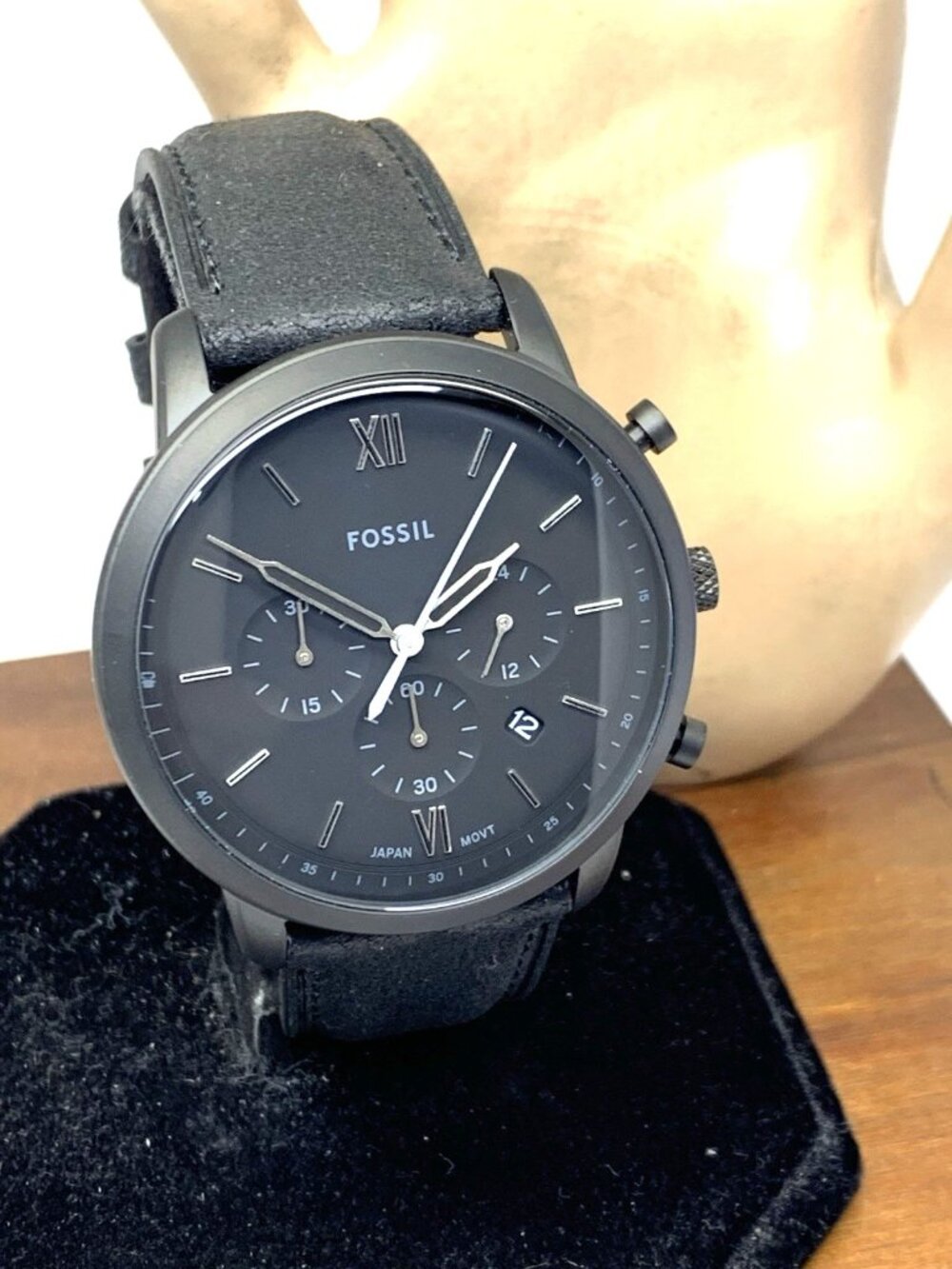 Fossil Men's Watch JR1354 Nate Quartz Chronograph Black Dial Leather Strap 50mm - Picture 13 of 14